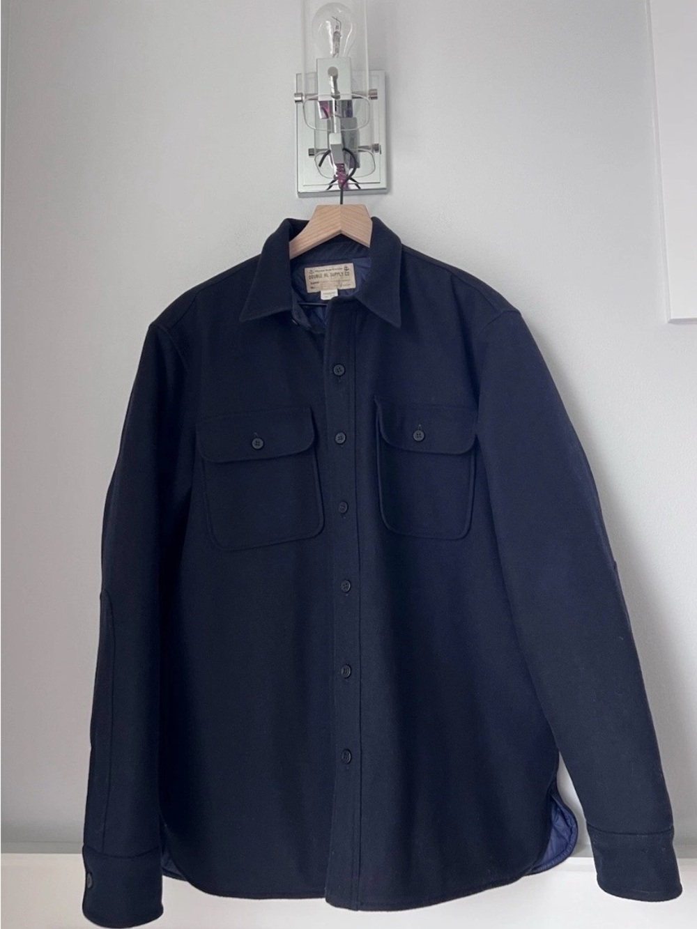 Men's Black wool double RL supply co Button-Up Shirt Jacket. XL